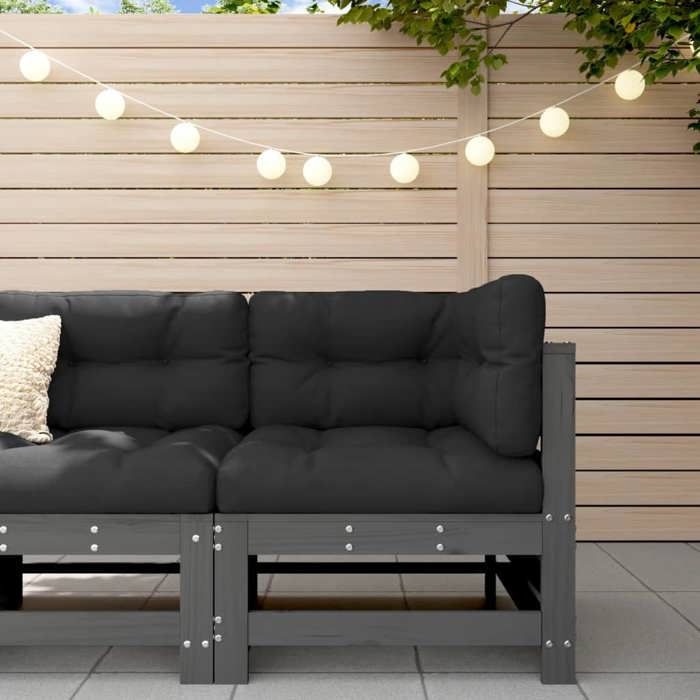 vidaXL Canapé dAngle de Jardin Siège avec Dossier Meuble de Terrasse Patio Arrière cour Balcon Extérieur Bois de 825606 - vue 3