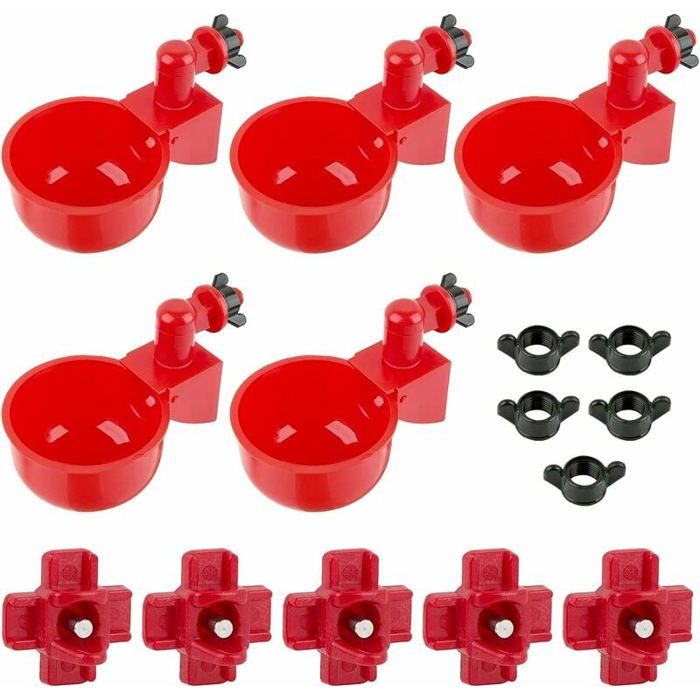 Meilleurs prix pour Lot de 10 abreuvoirs pour poules distributeurs automatiques en plastique pour volailles canards et oiseaux VHV