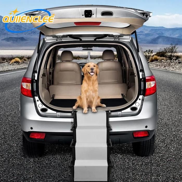 Meilleurs prix pour Escalier pour chien - Escalier pliable - Gris clair - Aide le chien à se rendre à la voiture-QUIIENCLEE