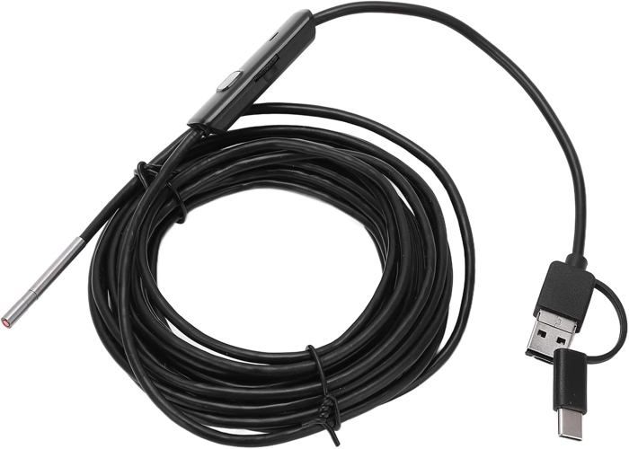Endoscope D'Inspection 3,9mm IP67 Étanche - 6 LEDs Réglables - Compatible Smartphone/PC - Corde 1m