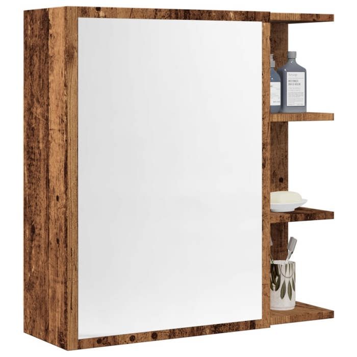 vidaXL Armoire à miroir de salle de bain vieux bois 625x205x64 cm armoire de salle de bain avec miroir armoire de 856177