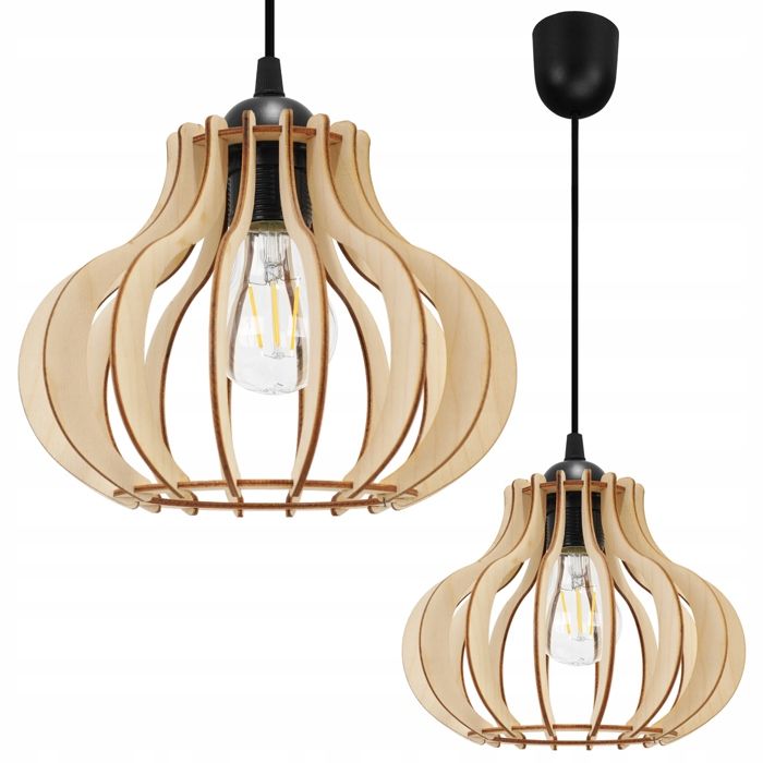 Lampe Suspendue en Bois - Light Home - TIMBER 2363/1/LP/M - Réglable - Design Moderne