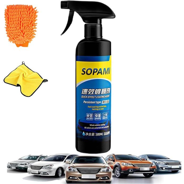 Spray De Revêtement Rapide Pour Voiture - Agent De Protection 3 En 1, 2 Flacons De 120 Ml