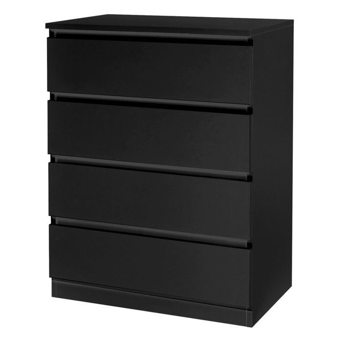 Commode de chambre avec 4 tiroirs Style scandinave moderne 60 x 38 x 78cm Noir Commode de chambre avec 4 tiroirs Style scandinave moderne 60 x 38 x 78cm Noir