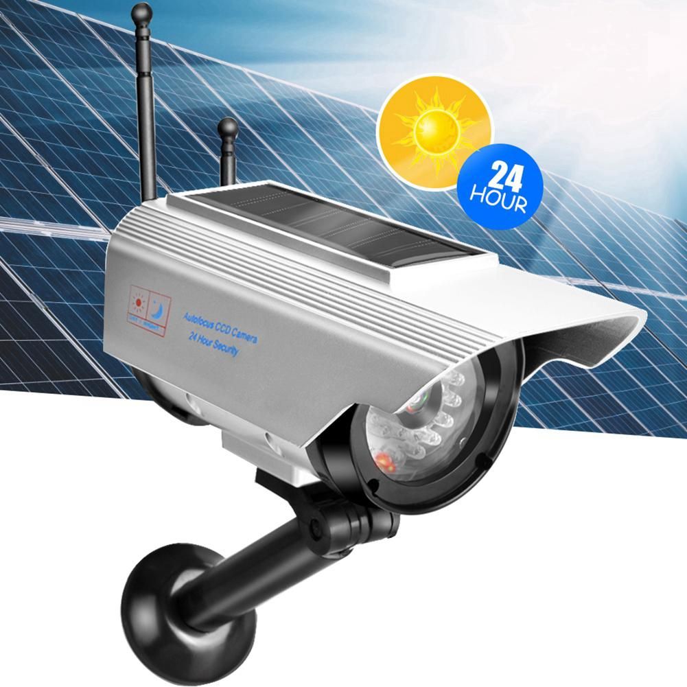 Lot 4 Caméras Factices Solaires Speed Dome - LED Clignotantes Réalistes Extérieur