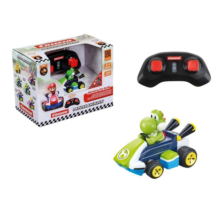 Voiture télécommandée Mario Kart Yoshi - Carrera - Licence Mario Kart - Technologie 2 4 GHz - 10x17x13 cm - Vert Voiture télécommandée Mario Kart Yoshi - Carrera - Licence Mario Kart - Technologie 2 4 GHz - 10x17x13 cm - Vert