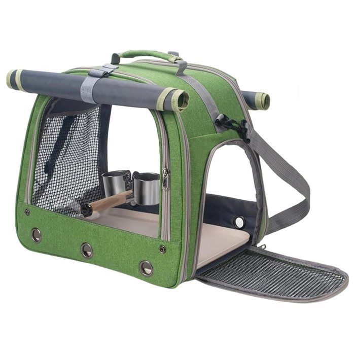Cage de Transport pour Perroquet avec Perchoir pour Perruche Inséparable Gris Du Gabon Calopsitte Conure Idéale pour la Randonn