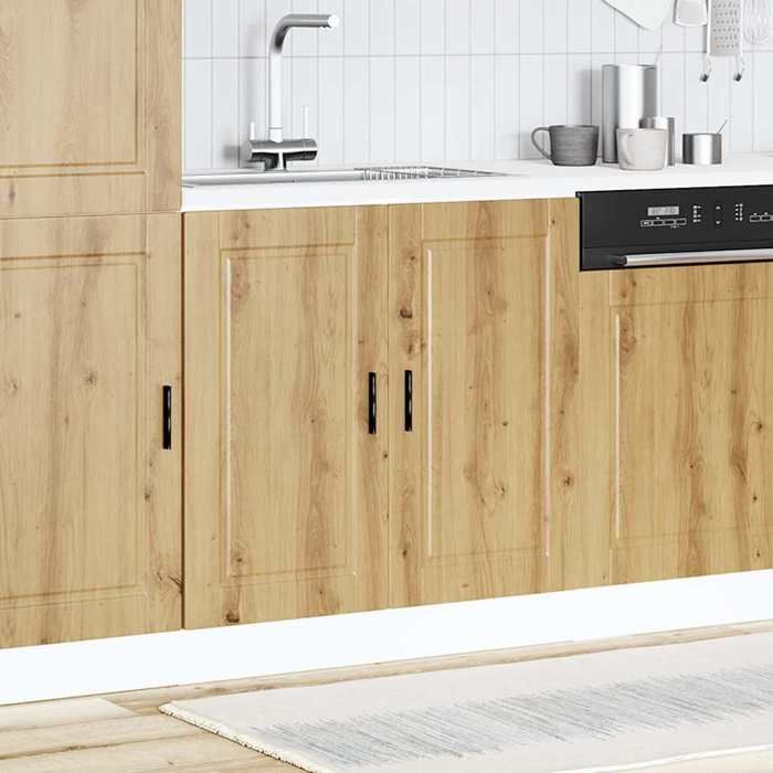 Promo 2026Meuble bas(1 pcs) Armoire/Vitrine/Placard - SARAZYJ - meuble de cuisine - pour évier Porto chêne artisanal bois ingénier