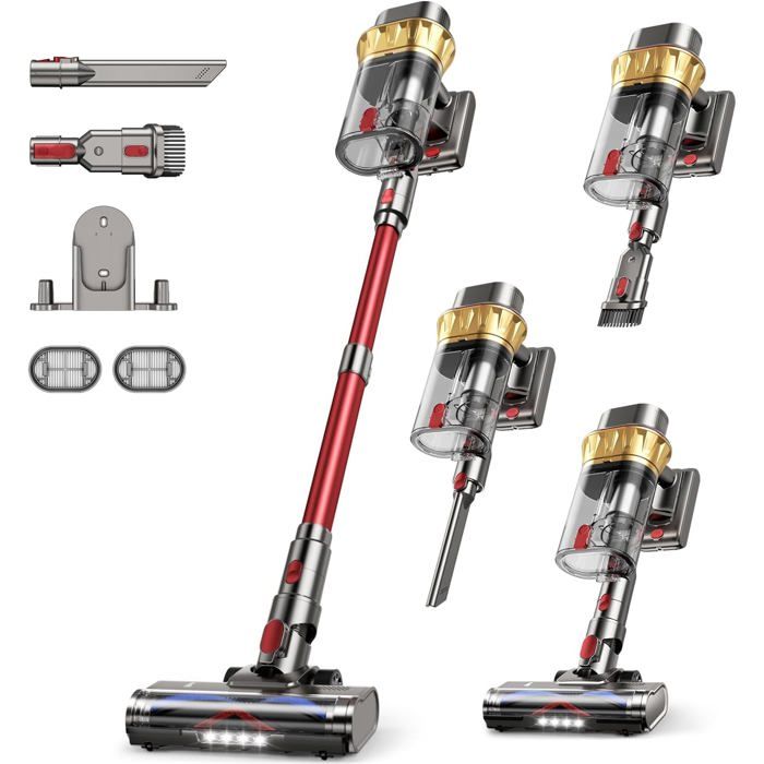 Aspirateur balai sans fil - SVATV - 55Kpa - 650W - 75 min autonomie - Écran LED - Filtration HEPA - Collecteur 2L - Svatv