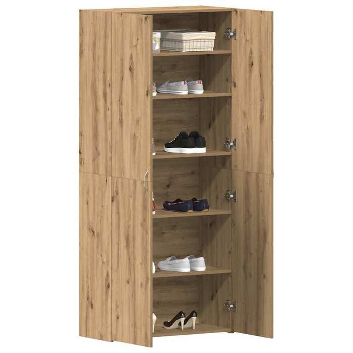 Marron Cabinet à chaussures 1PC - ZENCORE - Organisateur chaussures - Pour couloir - avec étagère - Marron 80x35.5x180cm 877949 Marron Cabinet à chaussures 1PC - ZENCORE - Organisateur chaussures - Pour couloir - avec étagère - Marron 80x35.5x180cm 877949