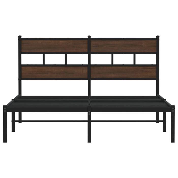 Structure de lit double(1 pc) - VIDAXL - Montage Facile - sans matelas - avec tête de lit - 160x200 cm L1421