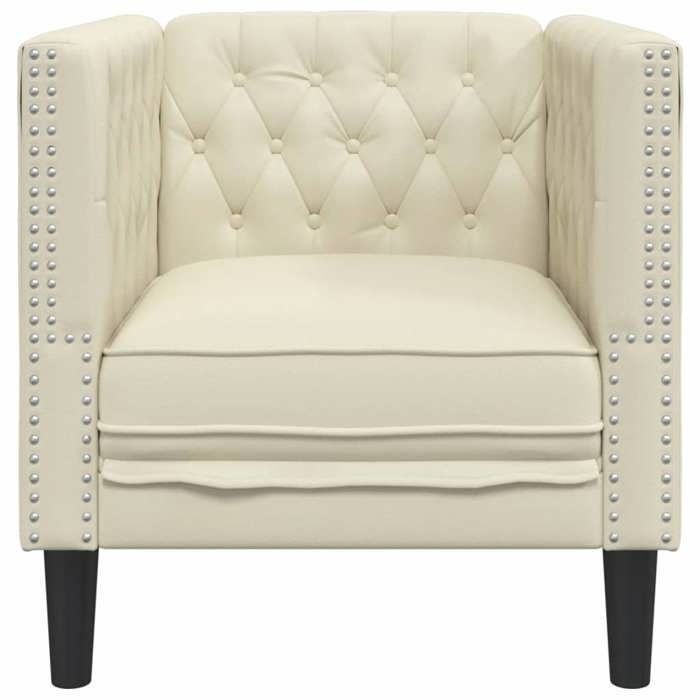 Canapé 1 PLACE - Moderne Fauteuil - pour 1 personne - Chesterfield crème similicuir C5492