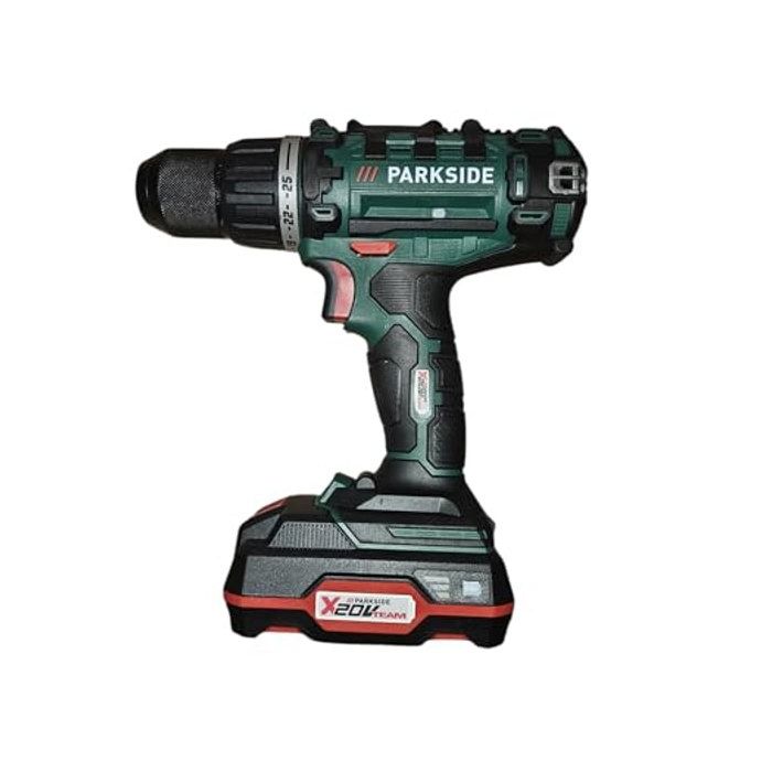Perceuse-visseuse sans fil - PARKSIDE - PABS 20-Li E6 - Batterie 20 V 2Ah - 2 vitesses 400/1400 - Mandrin métal