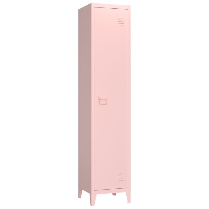 Armoire en métal 1 porte rose MAEVA Armoire en métal 1 porte rose MAEVA