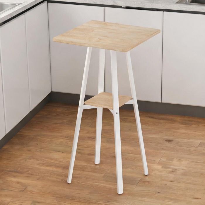 Bois naturel et blanc Bar Tables and Stools featuring 21.6 in with Bois Naturel Métal