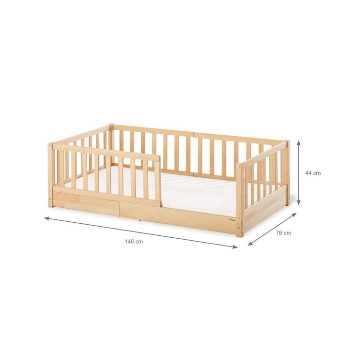 Lit au sol - PINOLINO - Evi - 70 x 140 cm - Hêtre massif - Bois brut non traité Lit au sol - PINOLINO - Evi - 70 x 140 cm - Hêtre massif - Bois brut non traité