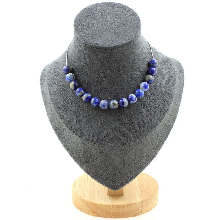 Comparer les prix de Pierres et Minéraux. Collier 15 perles Lapis Lazuli du Pakistan qualité 5A 8 mm. Chaine en Collier femmes, hommes. Taille personnal