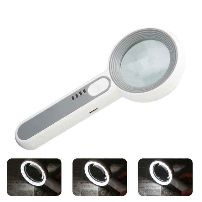 Loupe Éclairante QWORK 12 LED - Grossissement 30x, Portable Pour Lecture Et Artisanat | Piles AA Non Incluses