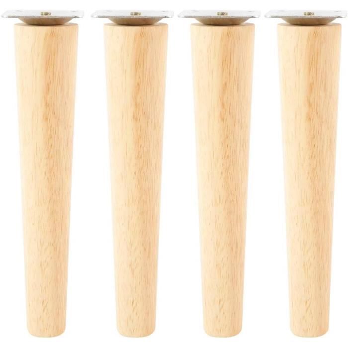 Pieds De Chaise En Bois, Pied De Meuble Bois Rond, Pack De 4 Pieds De Meubles Pieds De Meubles