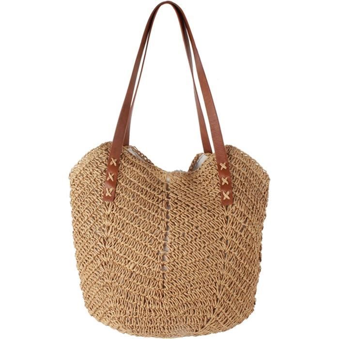 Sac Bandouli re En Paille Fait La Main Pour Femme Style