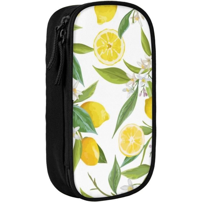 Trousse Crayons De Grande Capacit Avec Imprim Citrons Tropicaux trousse-crayons-de-grande-capacit-avec-imprim-citrons-tropicaux