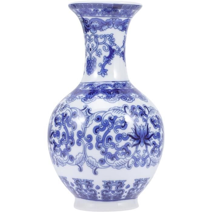 Vase En Porcelaine Bleu Et Blanc Chinois Petit Vase Chinoiserie Vase À