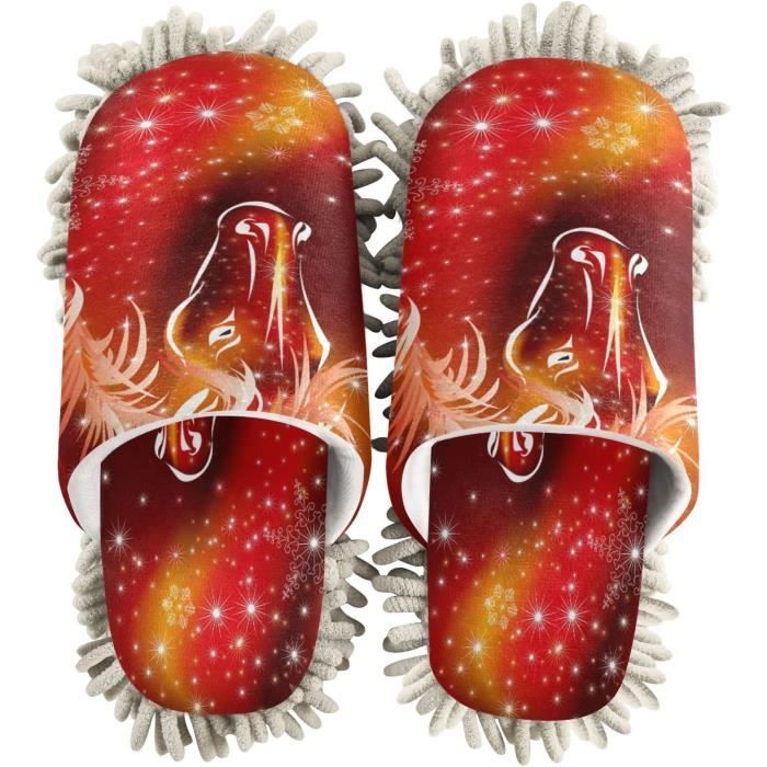 Microfibre Nettoyage Sol Lot De 4 Paires De Chaussons Serpillière - Microfibre, Ajustables, Pour Nettoyer Le Sol En Marchant, Multicolore