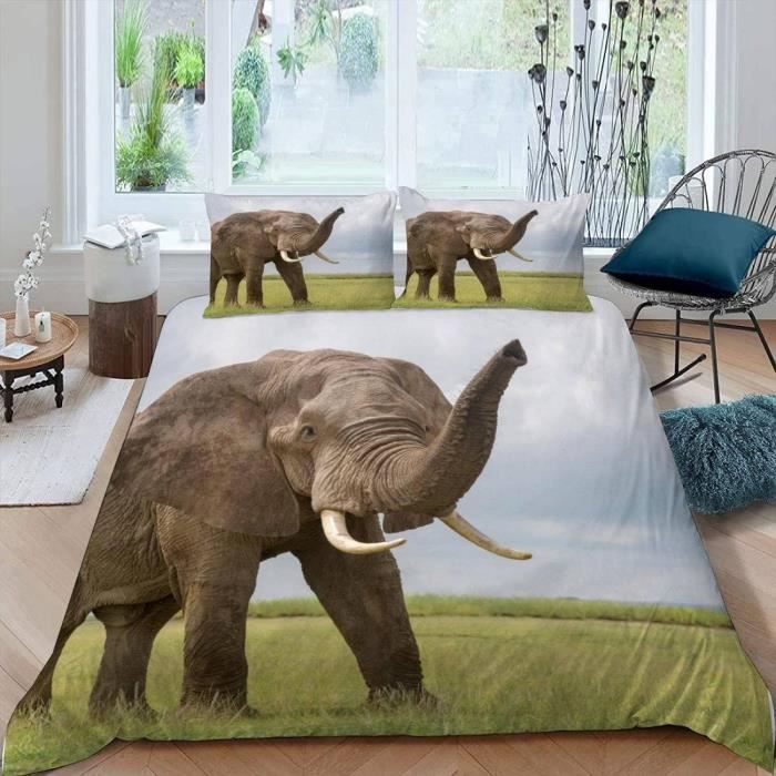 Parure De Lit 240x260 Cm Motif Panthère - Housse De Couette + 2 Taies, Microfibre Douce - 8