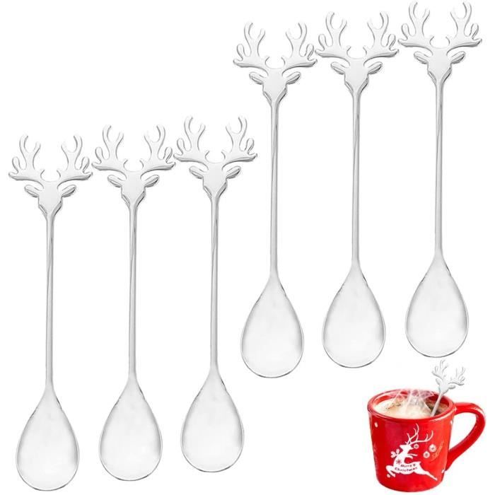 Lot De 7 Décorations De Noël En Acrylique – Forme élan 2D, 8x5 Cm, Avec Corde Pour Sapin Ou Suspension