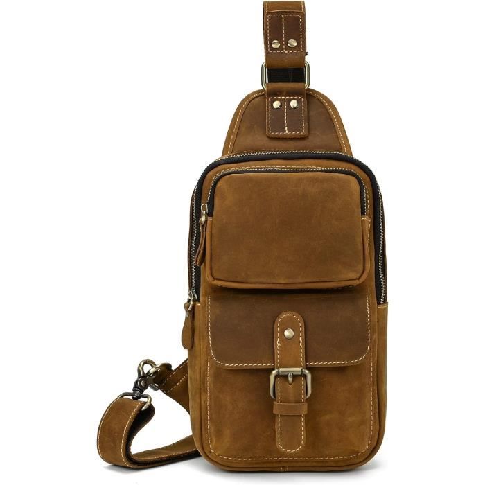 Sac De Poitrine Homme – Bandoulière Simple Noir – Nylon Léger – Neuf Avec étiquettes
