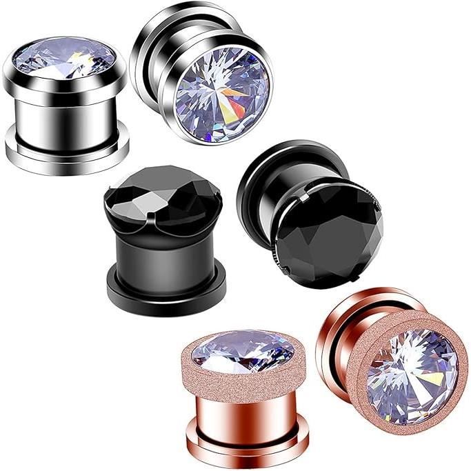 Écarteurs D'Oreille Acier Inoxydable - 1,6mm (14G) - Lot De 2 - Pointe Bleue