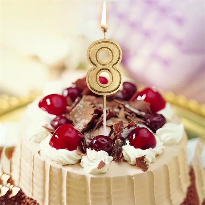 Or Numero 8 Anniversaire Numeral Bougies Nombre Gateau Decor Pour Adultes Kids Party Dnm7125 Cdiscount Maison