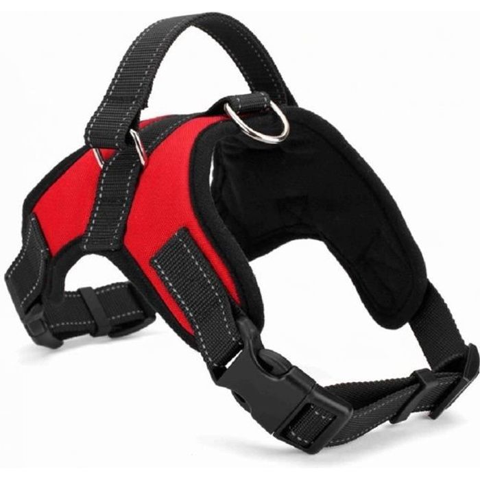 Noir L HoneyHome Haute Qualit/é Harnais Chien R/églable harnais pour Grand Gros Moyen Chien Accessoires Kit Confortable