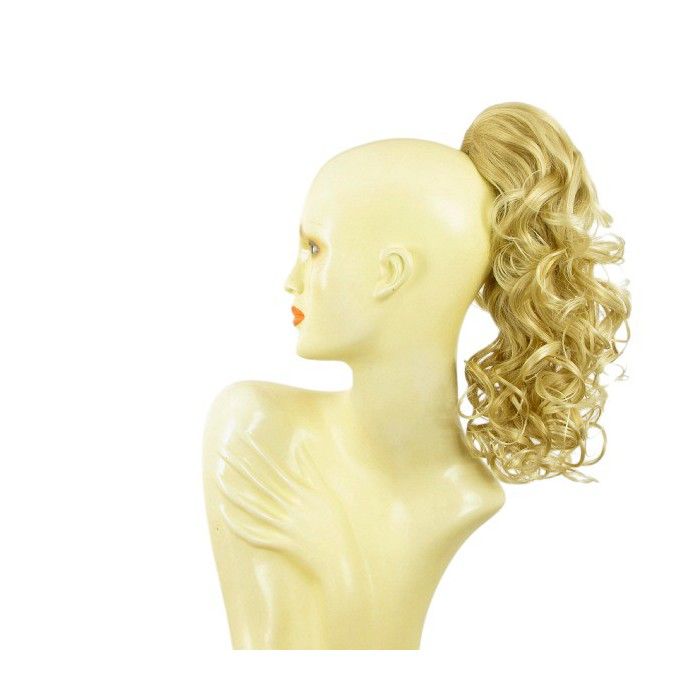 Postiche Queue De Cheval Synthétique Blonde Dorée - Mèches Blond Clair - Taille M
