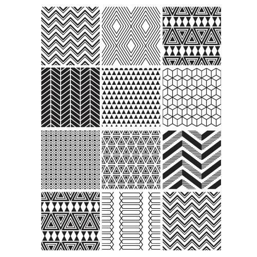 Planche De 12 Stickers Carreaux De Ciment Azteque Black