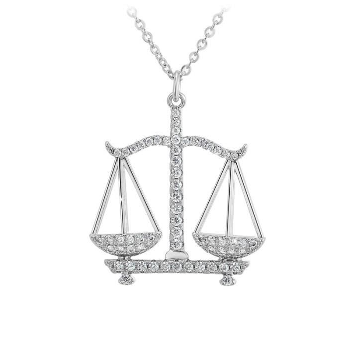 Pendentif Argent avec joli collier Taille 45,7 cm avec rallonge signe du zodiaque