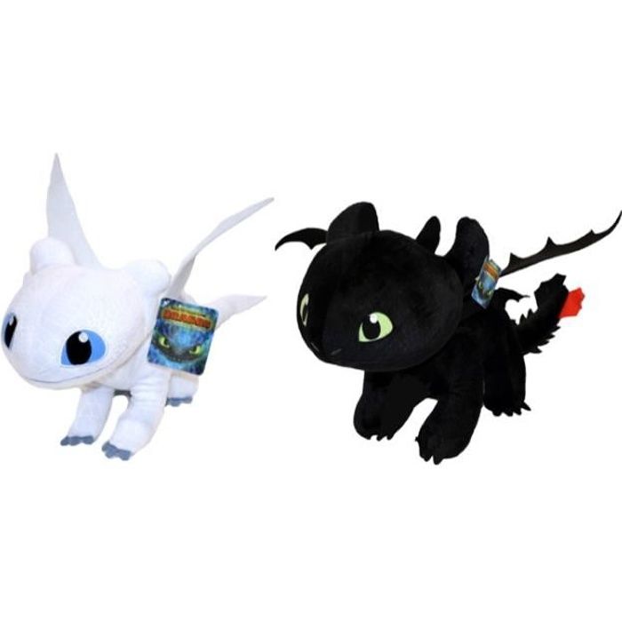 Fp Dragons 3 Lot De 2 Peluches Dragons 3 Furie Nocturne Et Furie Eclair 30 Cm Cdiscount Jeux Jouets