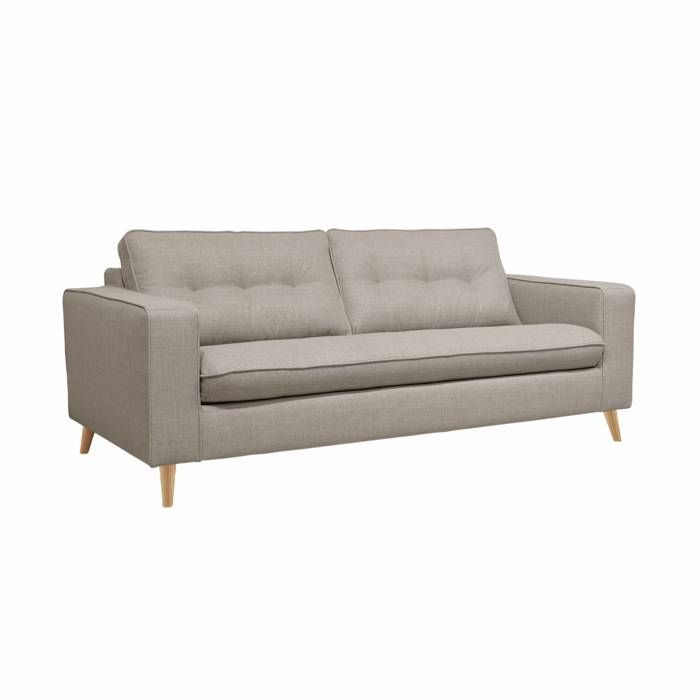 Canapé lit 3 places beige / lin avec matelas 12cm dépaisseur. fabriqué en France Canapé lit 3 places beige / lin avec matelas 12cm dépaisseur. fabriqué en France