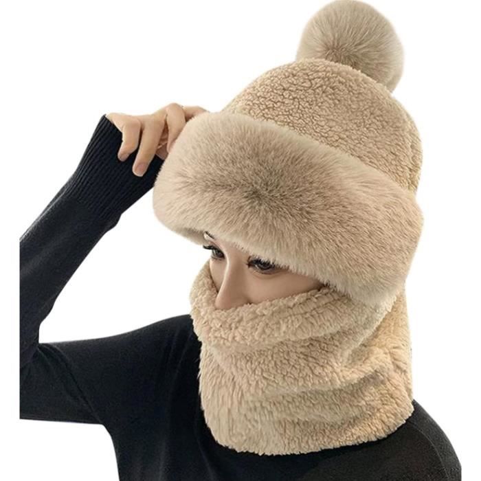 Générique Bonnet Femme Hiver 3 En 1, Bonnet Doublé Polaire