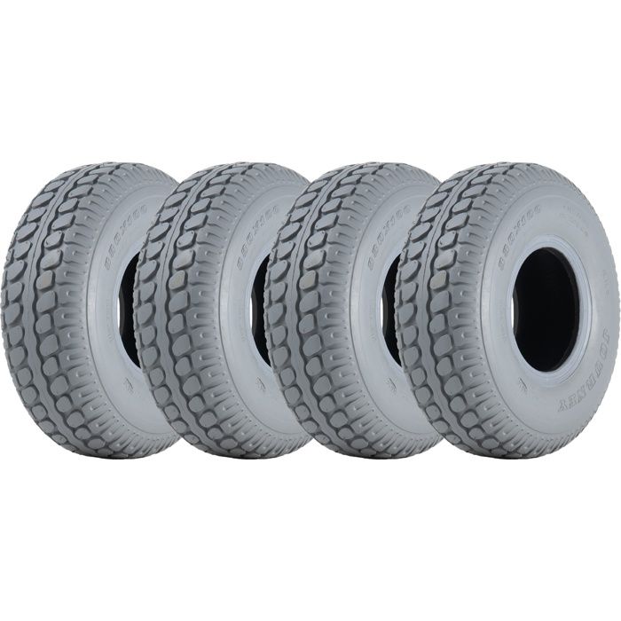 Mobylette Pneu & Chambre à Air Gris 330x100 Bloc 400-5 Pneumatique