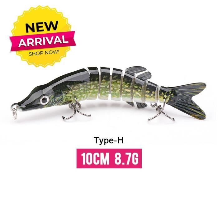Leurres De Pêche 12.5 Cm 21g - Appât Souple Multi-Segmenté 9 Parties | 13 Couleurs Aléatoires
