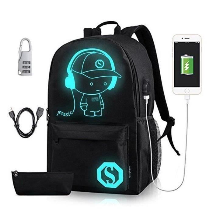 Antivol Cartable Chargeur Sac à Dos Antivol Avec Chargeur USB Pour Hommes,  Sac à Dos De