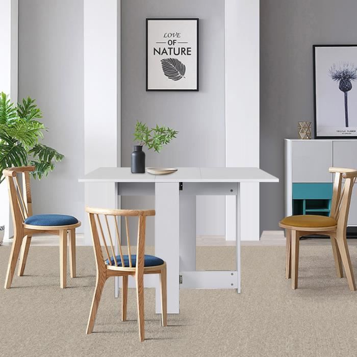 Table A Manger Pliable Pratique Gain De Place Blanc 103 76 73cm