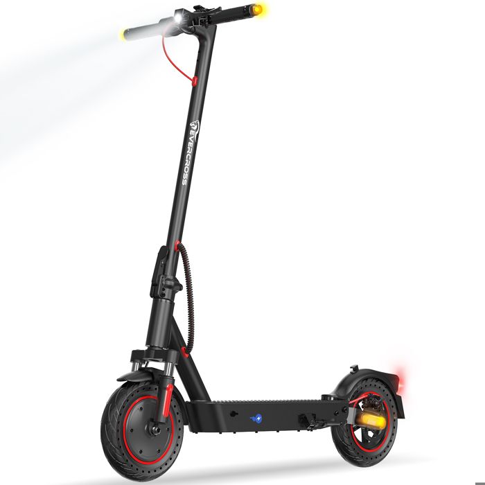 EVERCROSS TECH Trottinette &Eacute;lectrique Adulte  10 Scooter 500W 25KM/H Controle Bluetooth APP Cadeau mobilit&eacute; Noir 