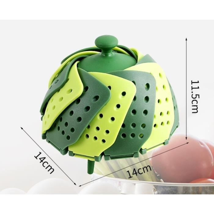 Lot de 2 paniers à légumes, cuiseur vapeur pliable rétractable multifonction pour légumes - Panier haut pour fruits - Plateau en plastique résistant à la température