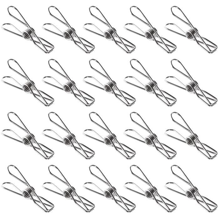 ROSENICE Lot De 20 Pinces à Linge Inox – Pinces Incassables Antirouille Multifonctions