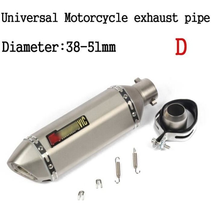Silencieux D'Échappement Universel Amovible 54,5 Mm Pour Moto - Réduction De Bruit, Acier Inox