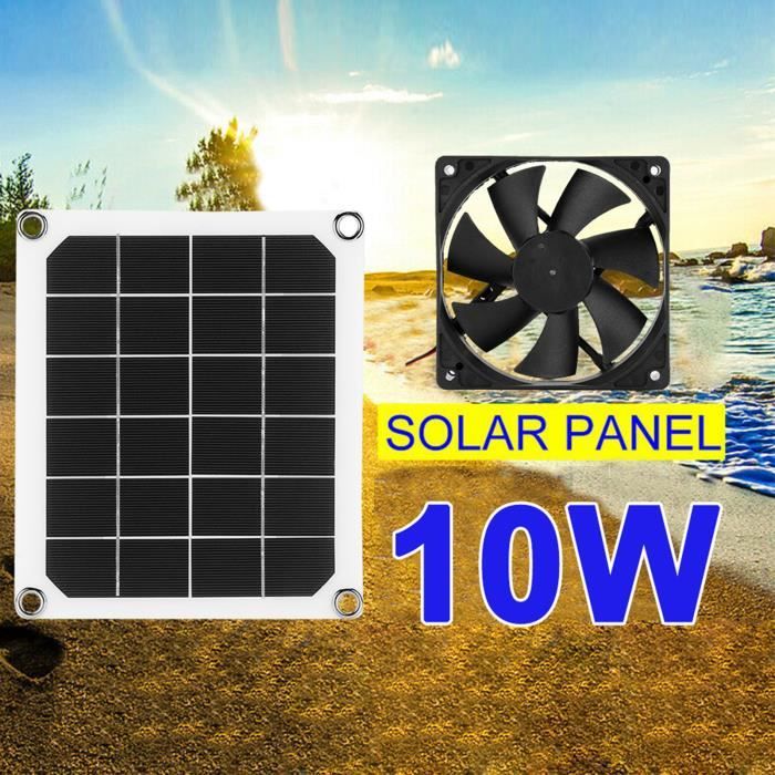 Ventilateur dextraction panneau solaire monocristallin IP65 étanche 6V 10W USB charge pour serre solaire ventilateur alimenté