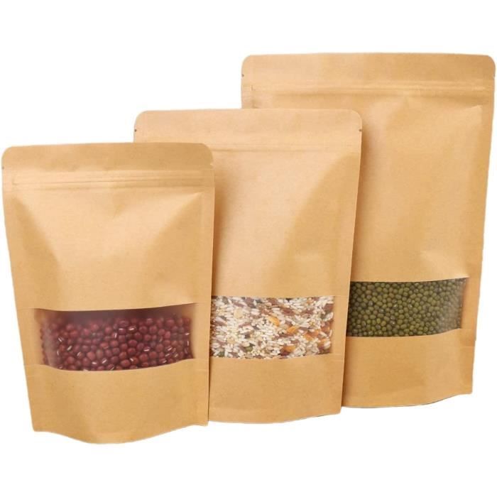 Sac Alimentaire Et Pour Sandwich Papier Kraft Stand Up Zip Lock