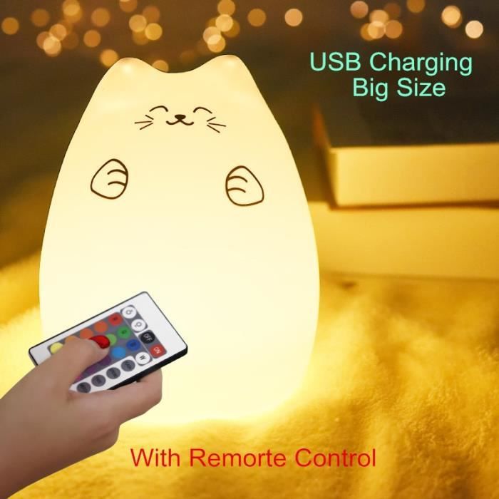 Lampe LED en Silicone avec télécommande et capteur tactile, luminaire